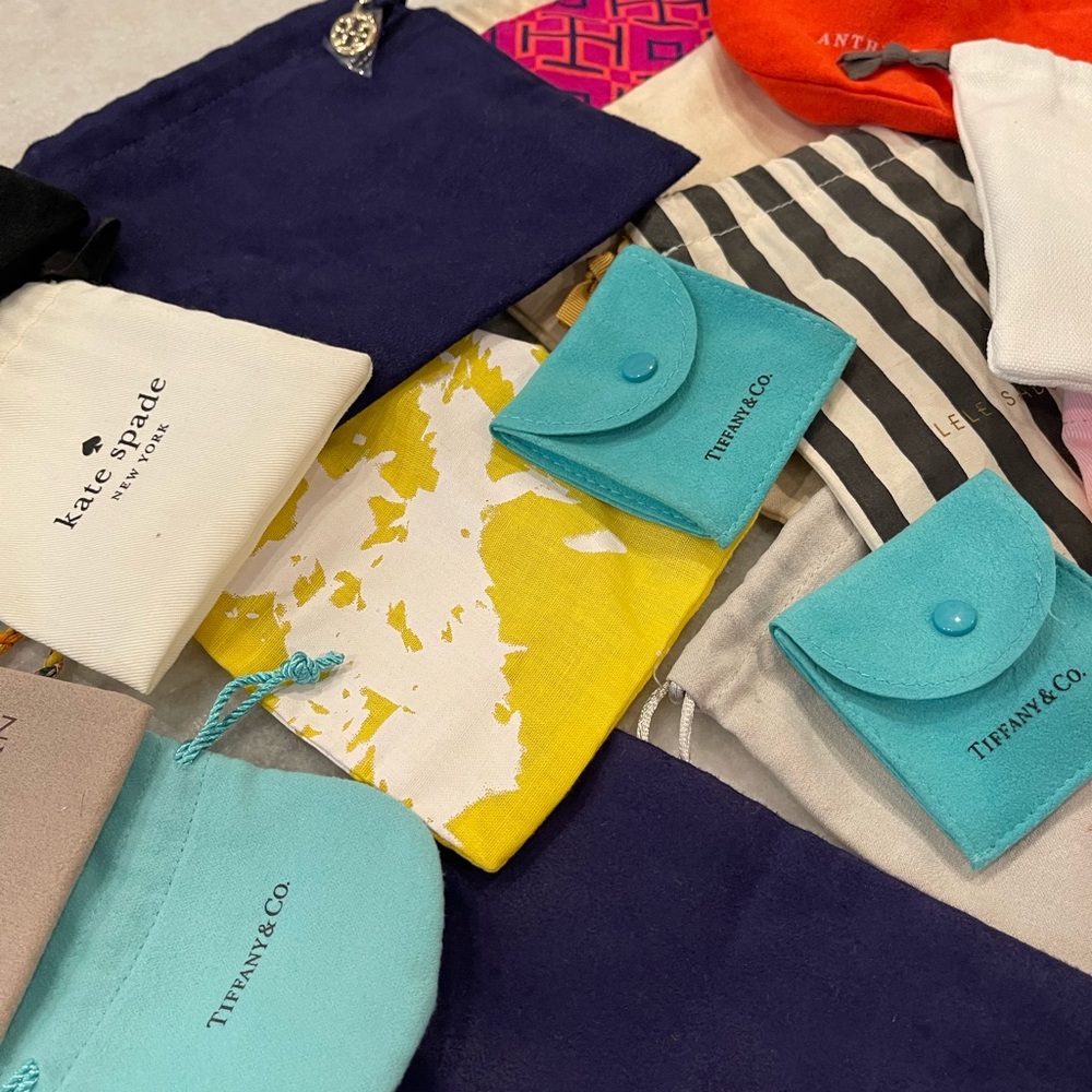 10 assorted jewelry bags